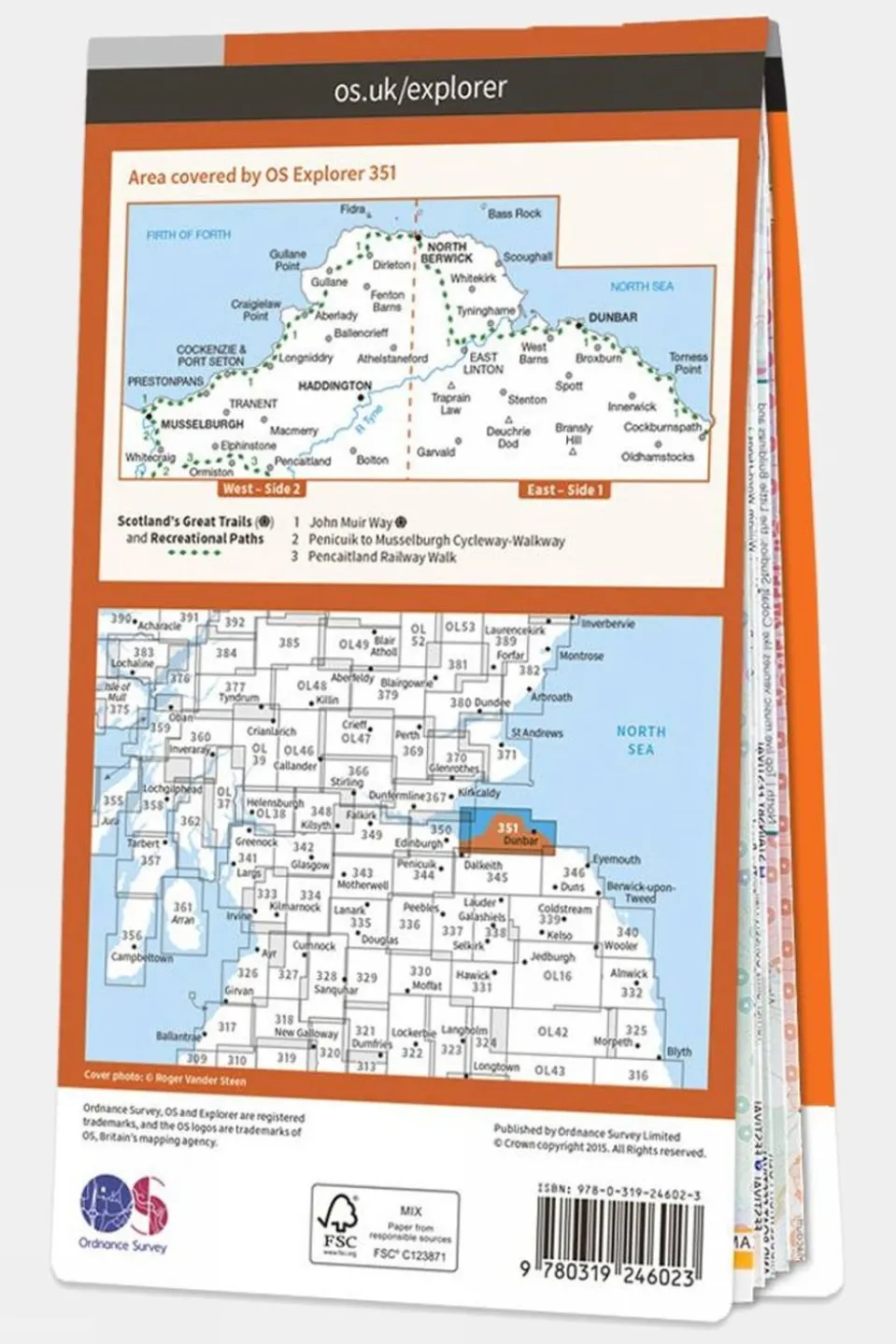 Explorer Map 351 Dunbar and North Berwick