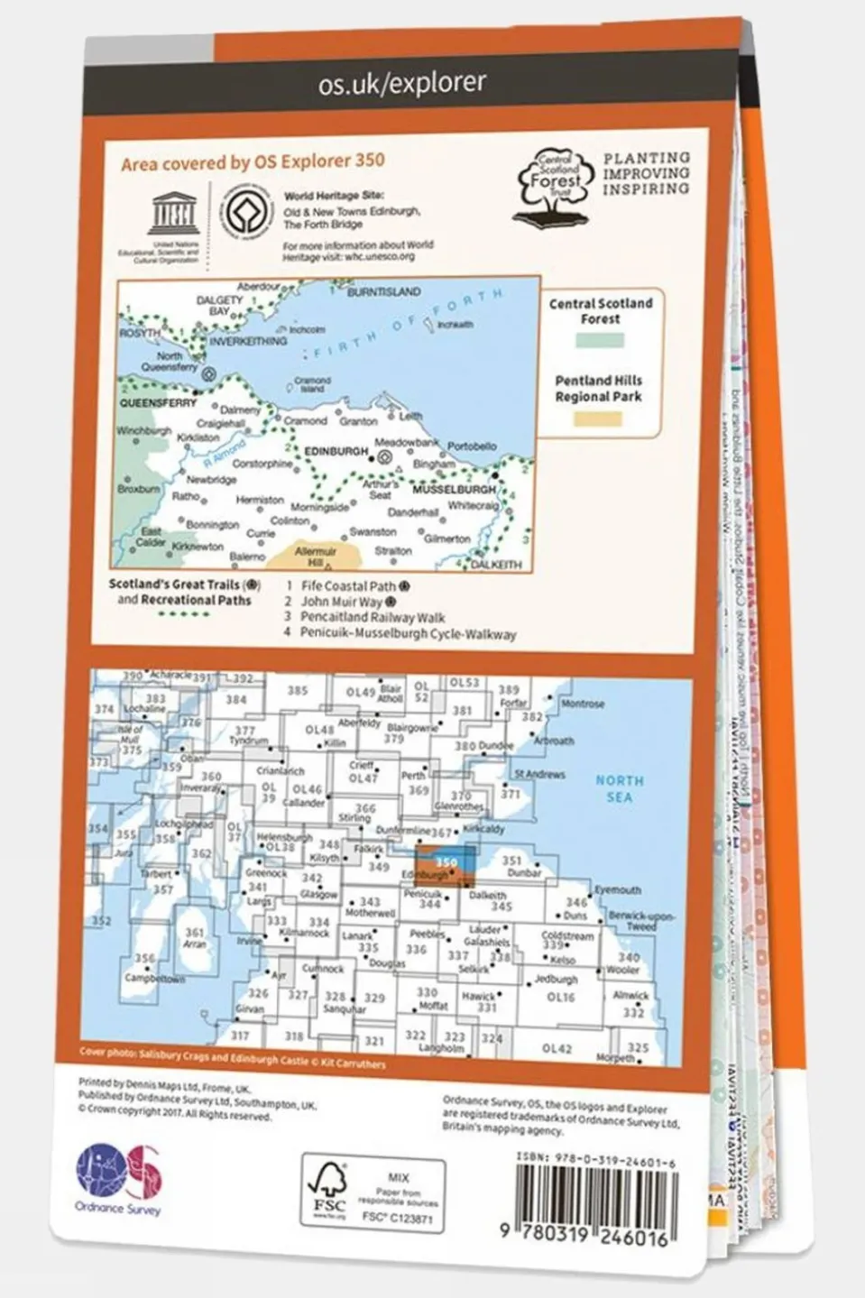 Explorer Map 350 Edinburgh