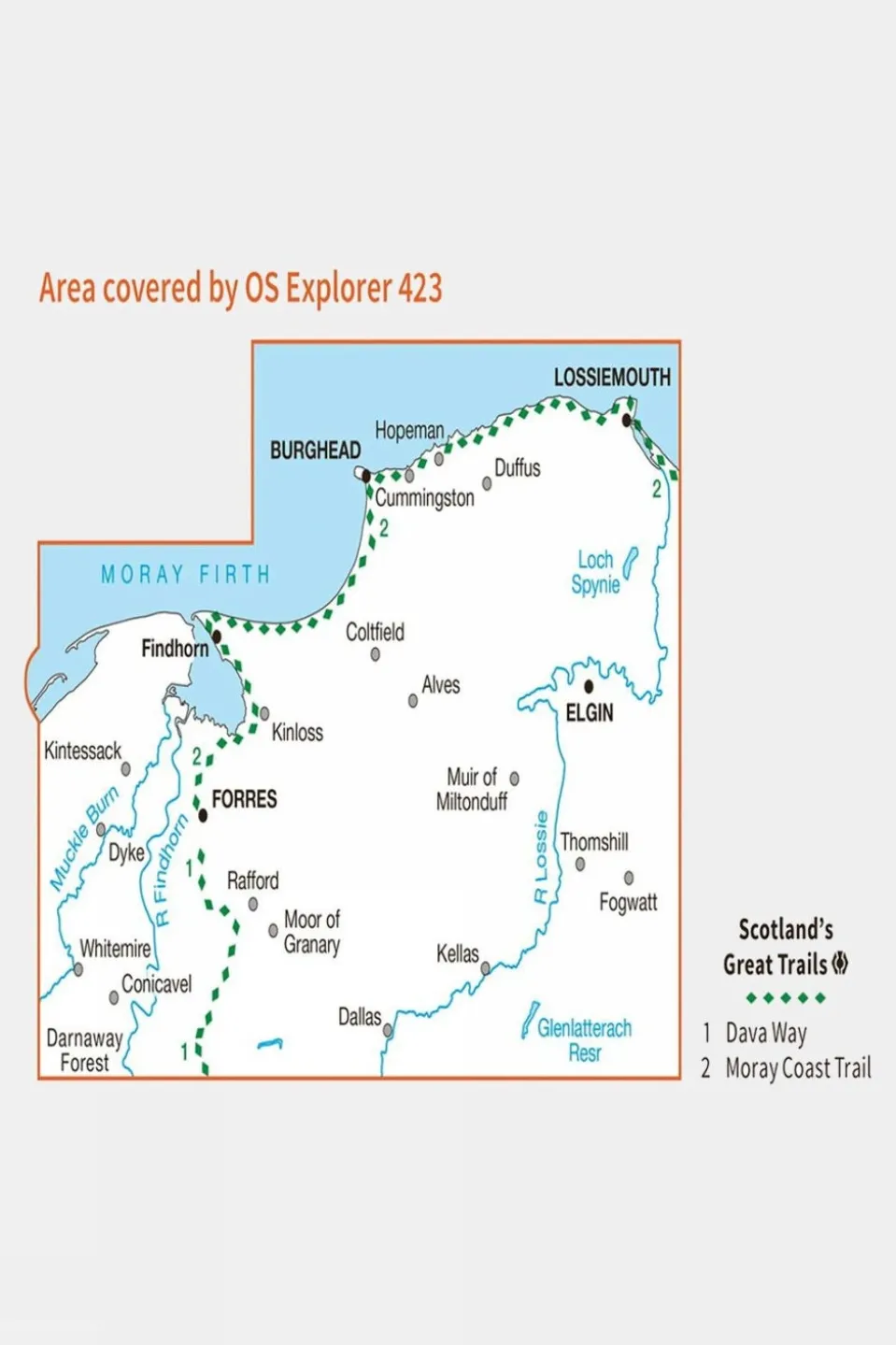 Explorer Map 423 Elgin, Forres and Lossiemouth