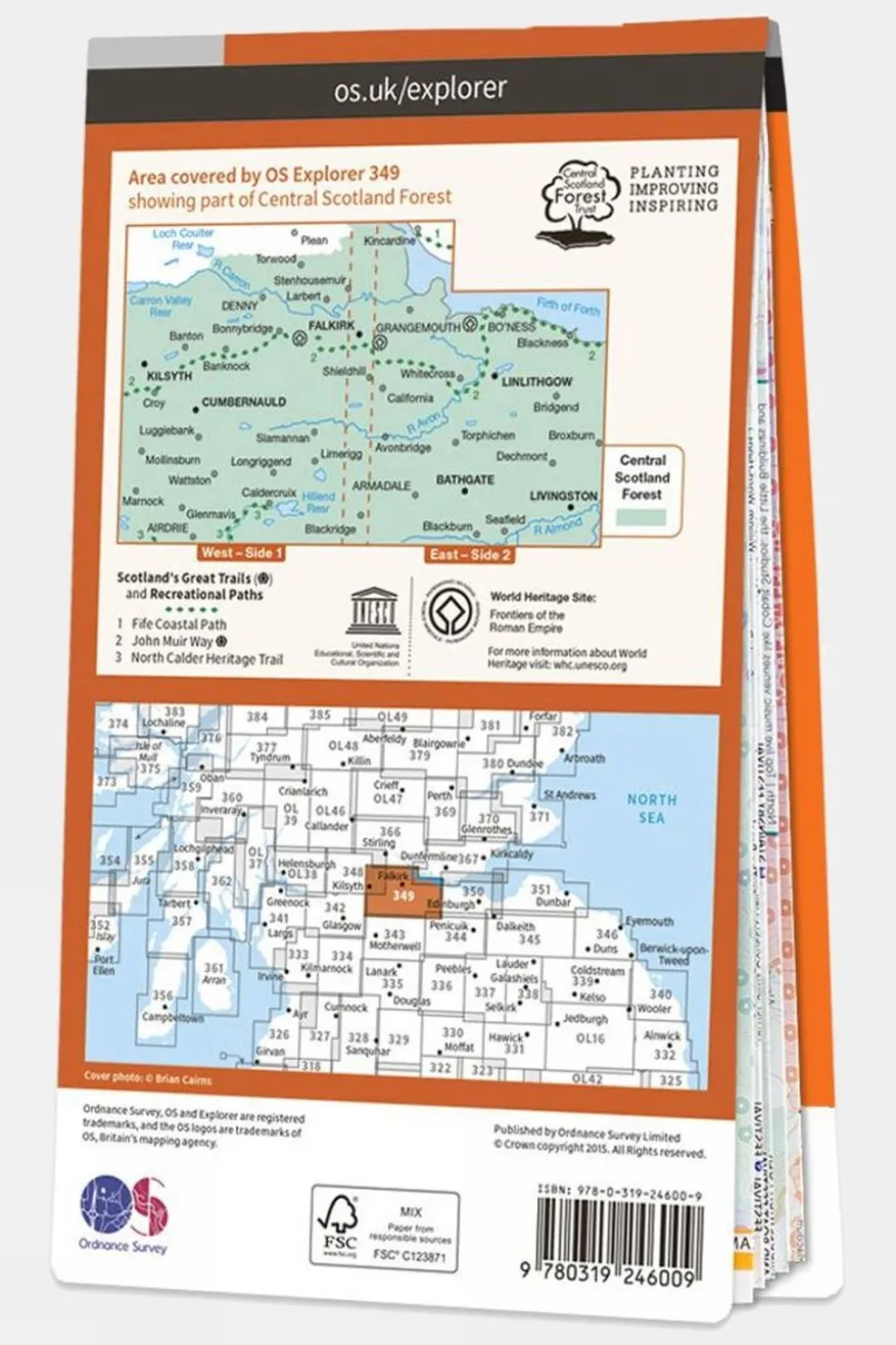 Explorer Map 349 Falkirk, Cumbernauld and Livingston