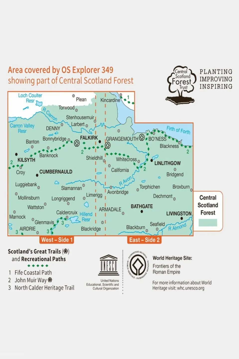 Explorer Map 349 Falkirk, Cumbernauld and Livingston