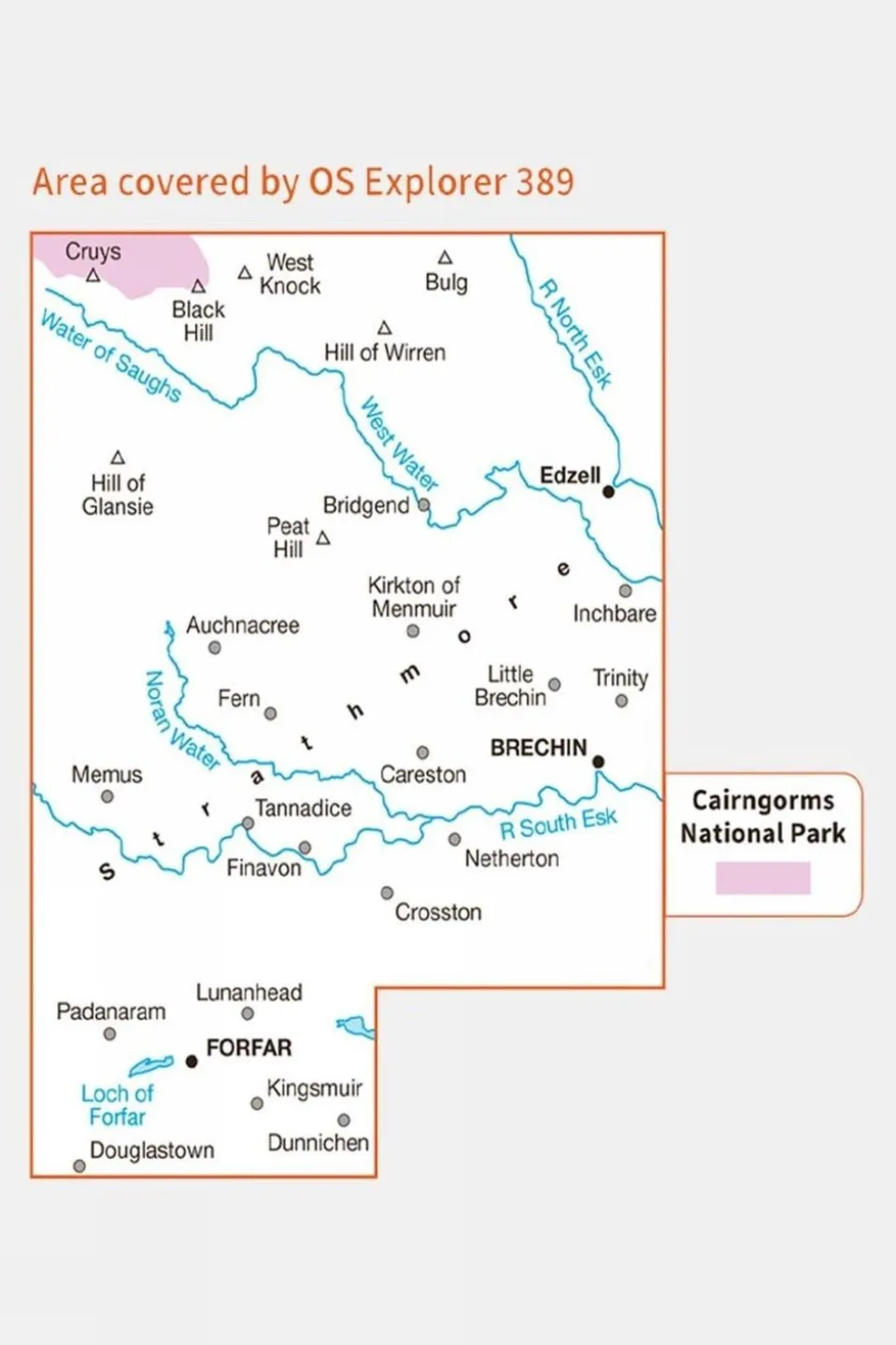 Explorer Map 389 Forfar, Brechin and Edzell