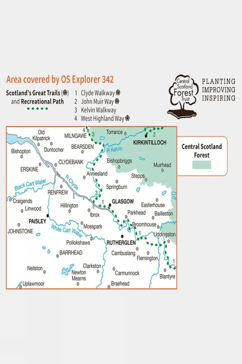 Explorer Map 342 Glasgow