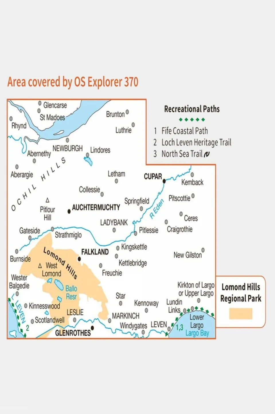 Explorer Map 370 Glenrothes North, Falkland and Lomond Hills
