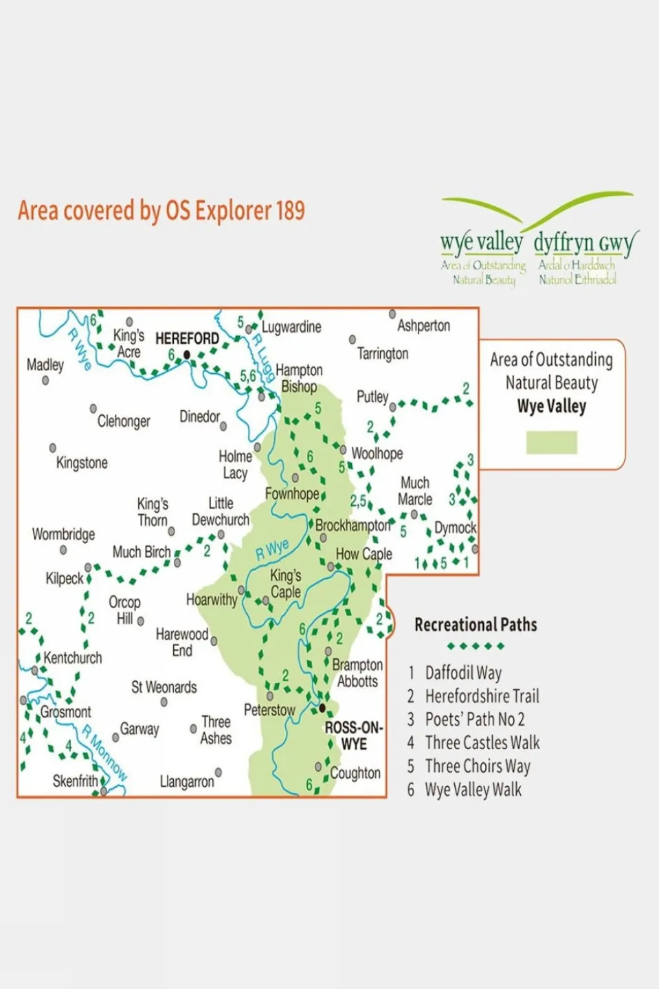 Explorer Map 189 Hereford and Ross-on-Wye