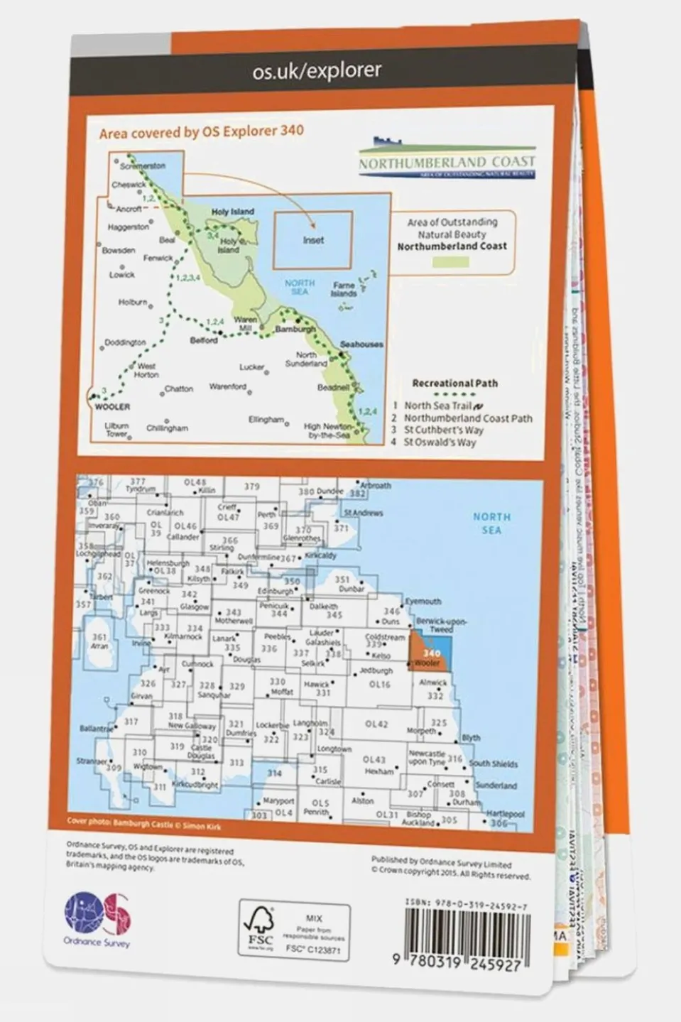 Explorer Map 340 Holy Island and Bamburgh