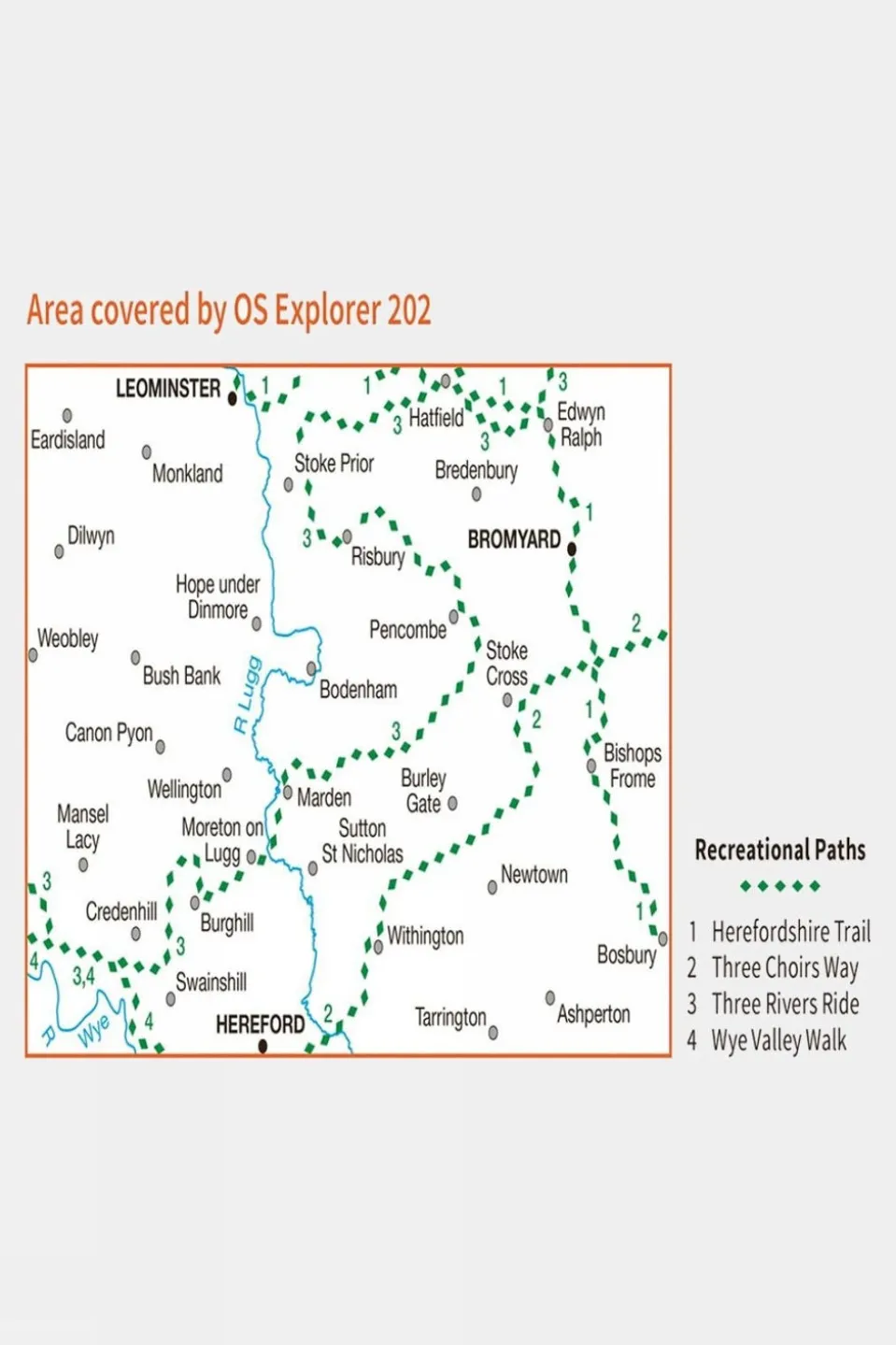Explorer Map 202 Leominster and Bromyard