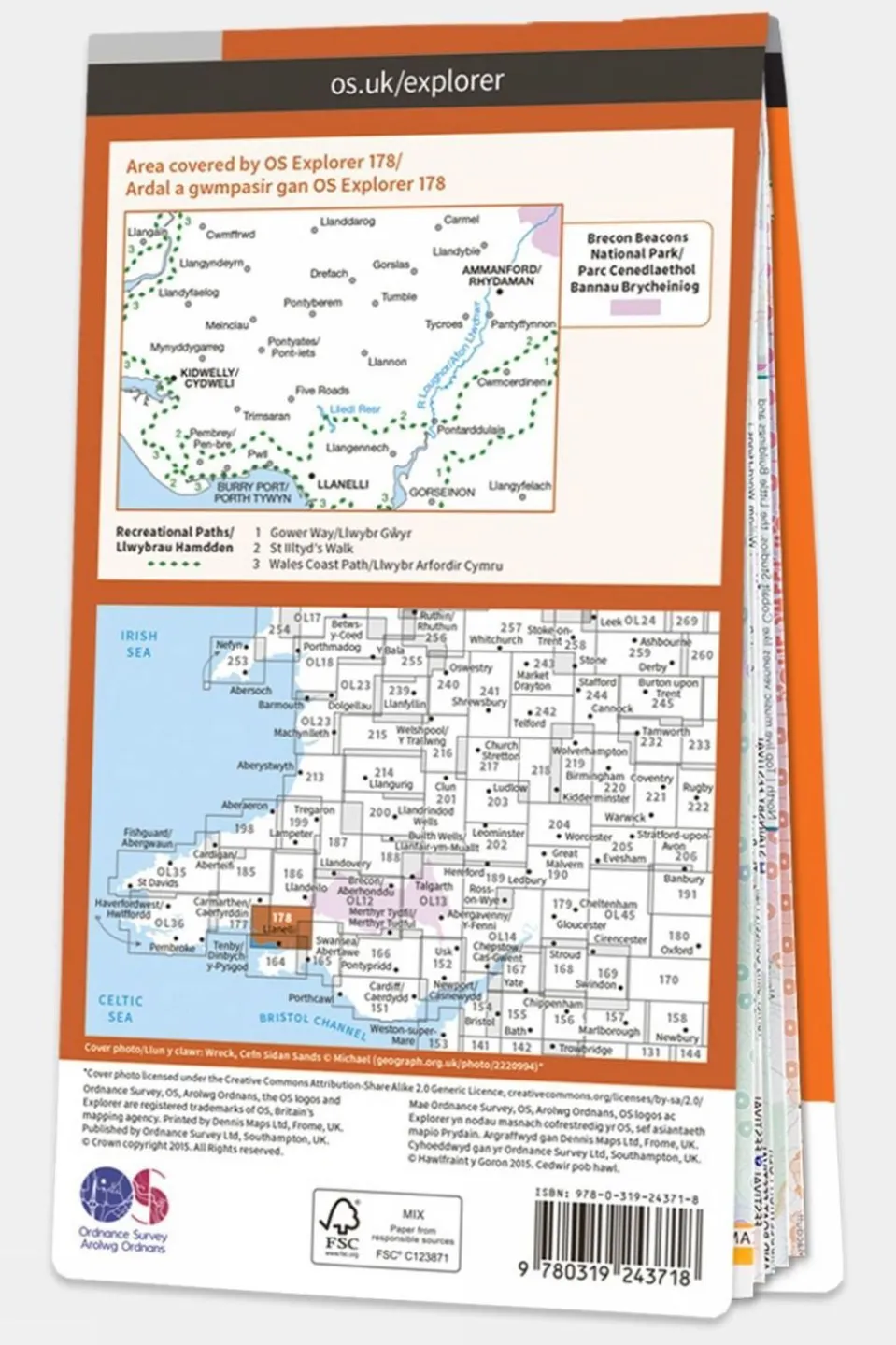 Explorer Map 178 Llanelli and Ammanford