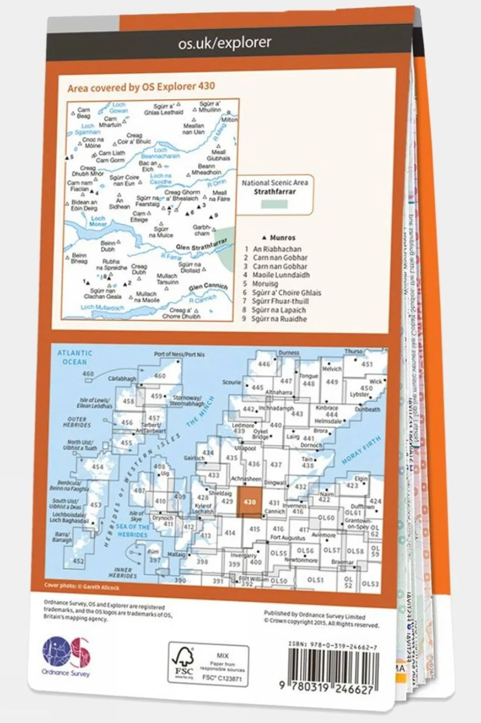 Explorer Map 430 Loch Monar, Glen Cannich and Glen Strathfarrar
