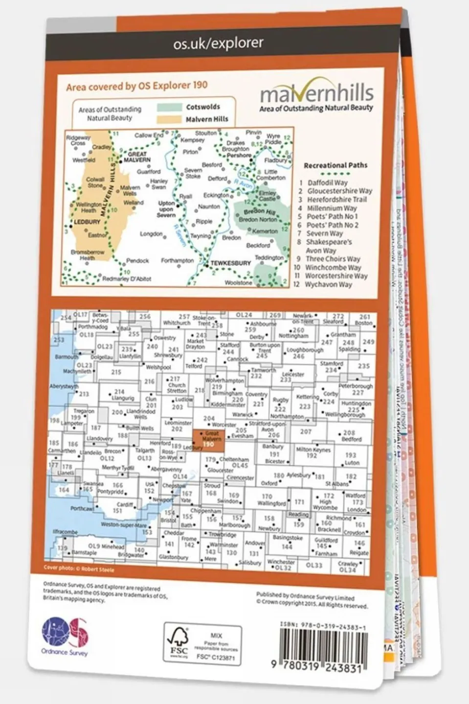 Explorer Map 190 Malvern Hills and Bredon Hill