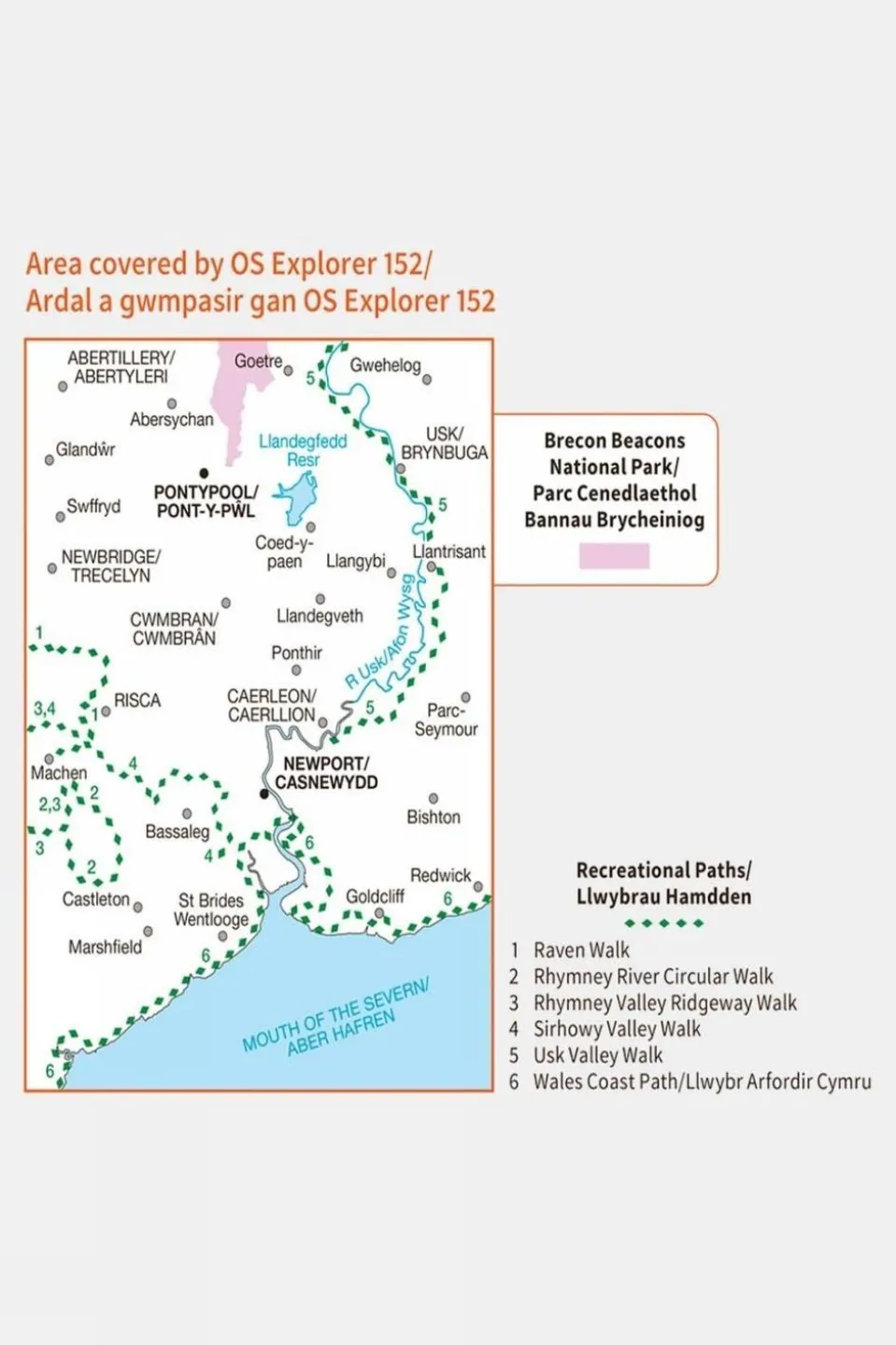Explorer Map 152 Newport and Pontypool