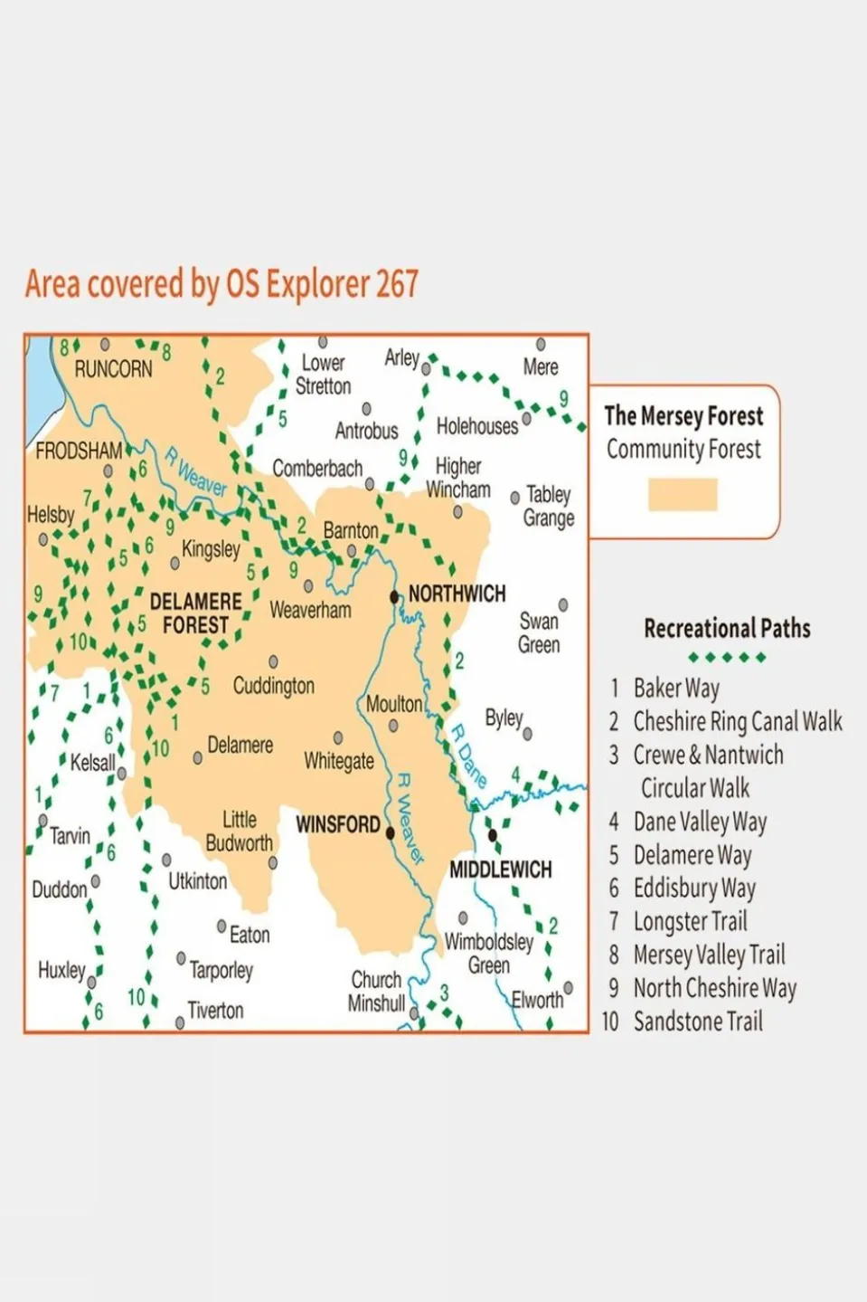 Explorer Map 267 Northwich and Delamere Forest