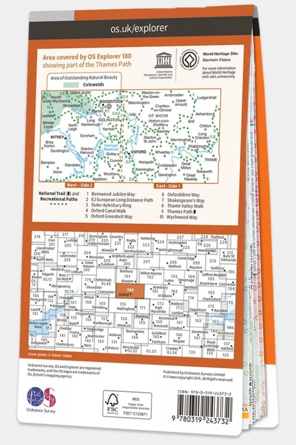 Explorer Map 180 Oxford Witney & Woodstock