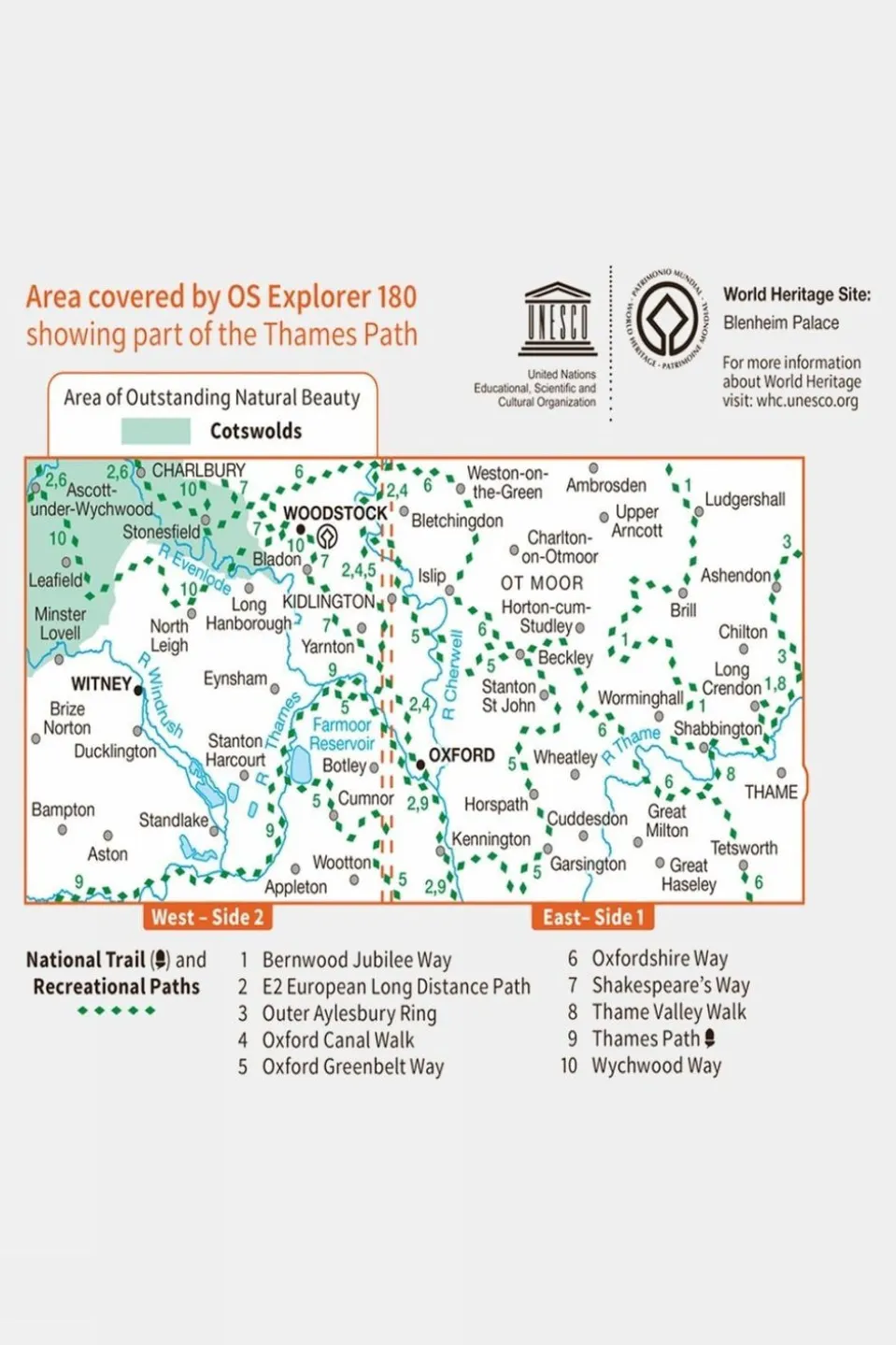 Explorer Map 180 Oxford Witney & Woodstock
