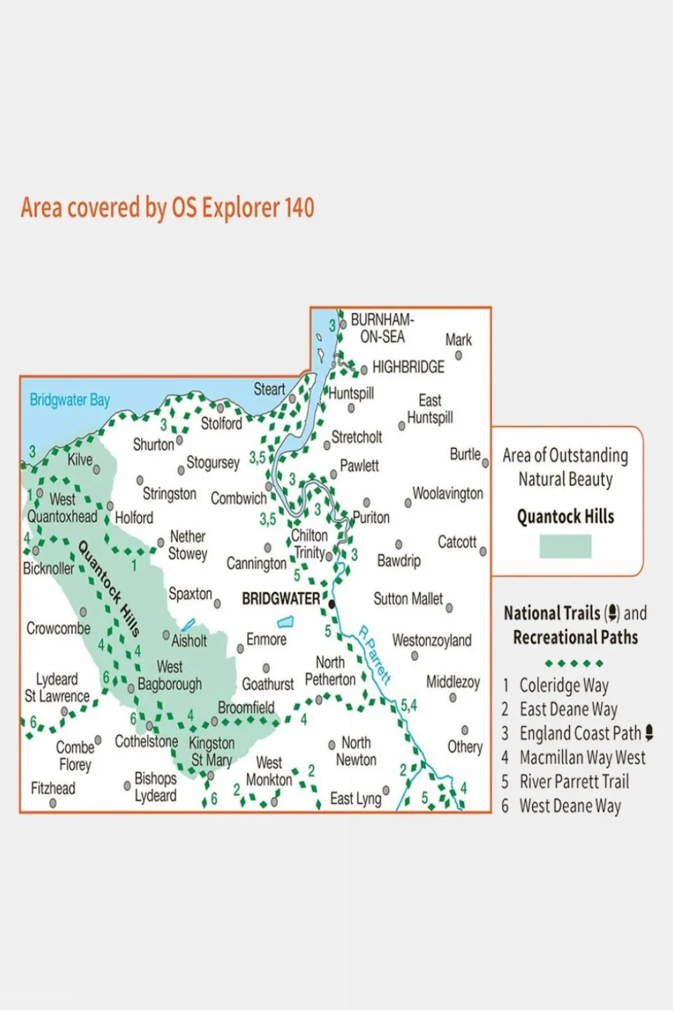 Explorer Map 140 Quantock Hills and Bridgwater