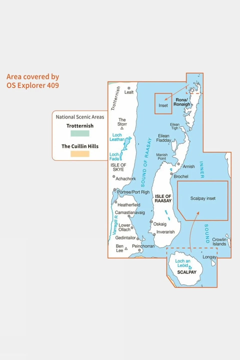 Explorer Map 409 Raasay, Rona and Scalpay