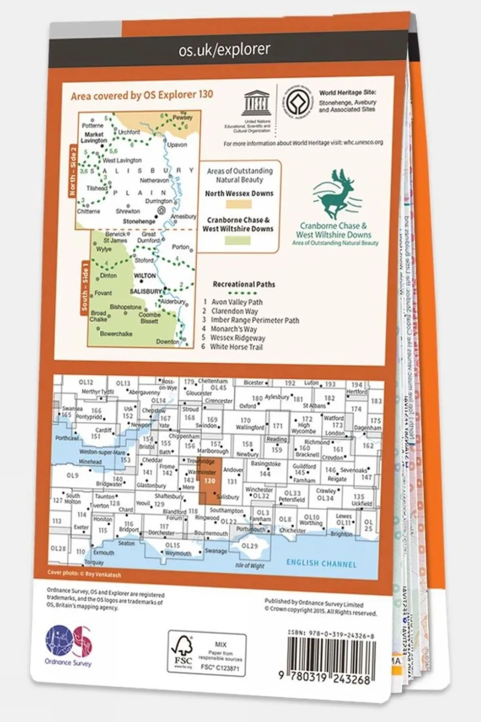 Explorer Map 130 Salisbury and Stonehenge