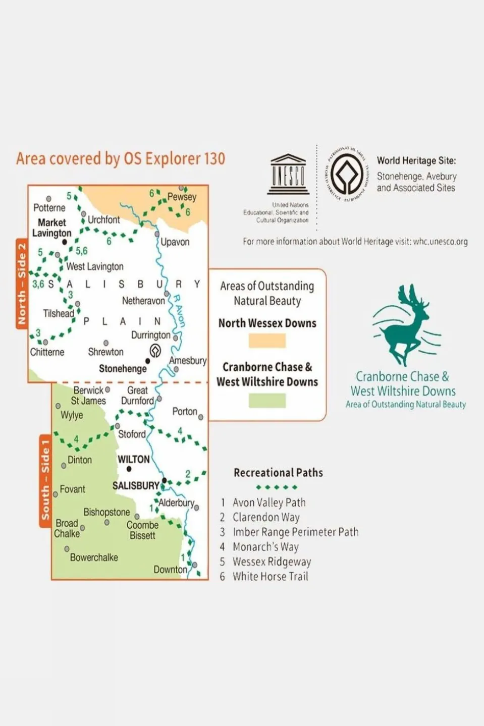 Explorer Map 130 Salisbury and Stonehenge