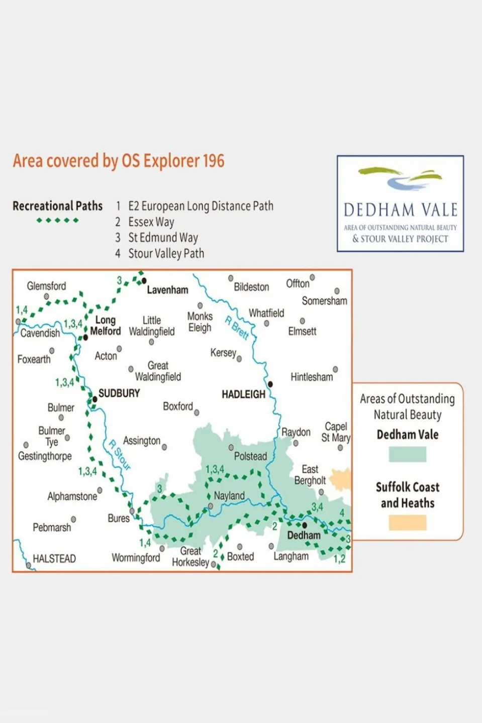 Explorer Map 196 Sudbury, Hadleigh and Dedham Vale