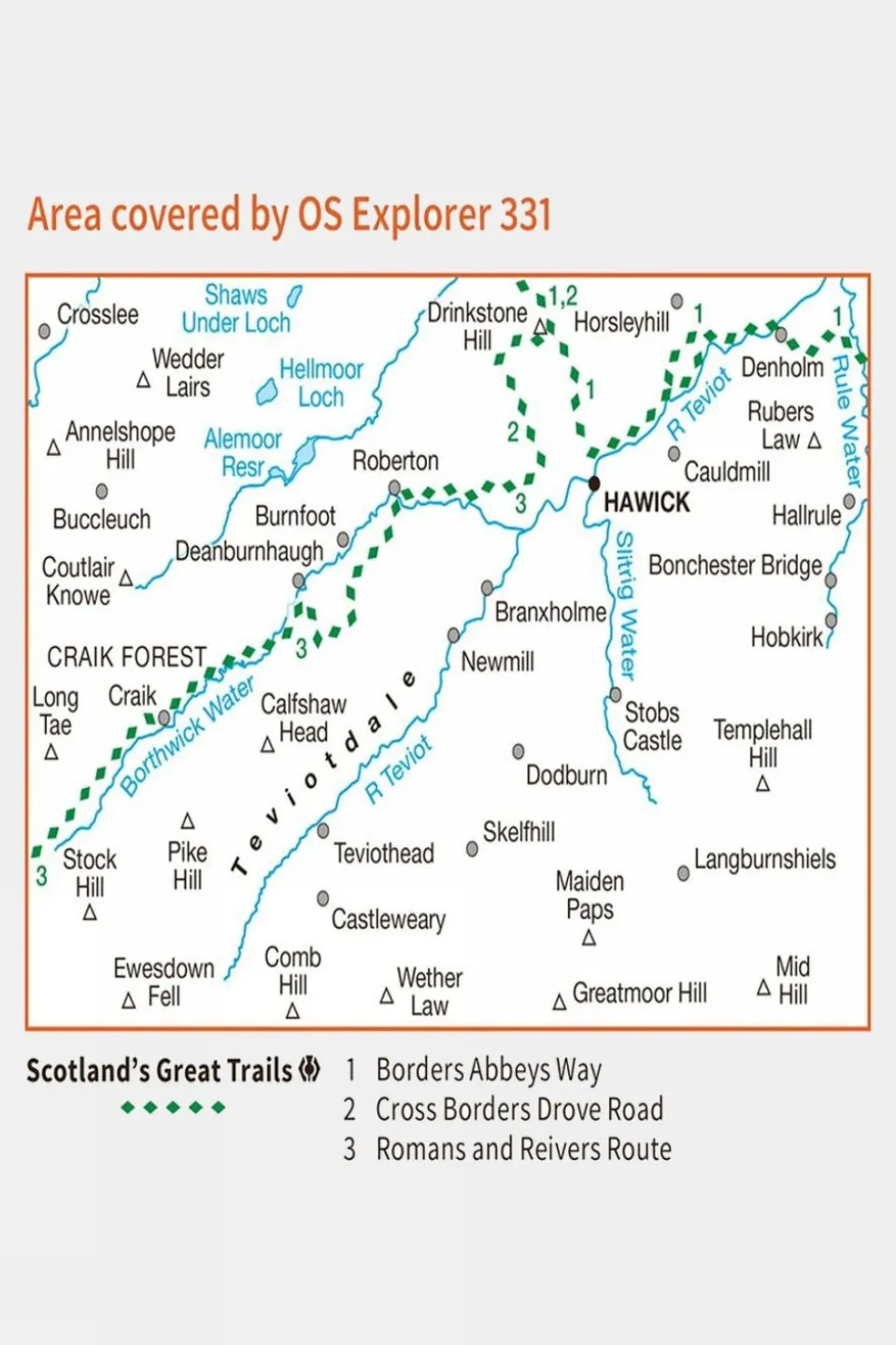 Explorer Map 331 Teviotdale South