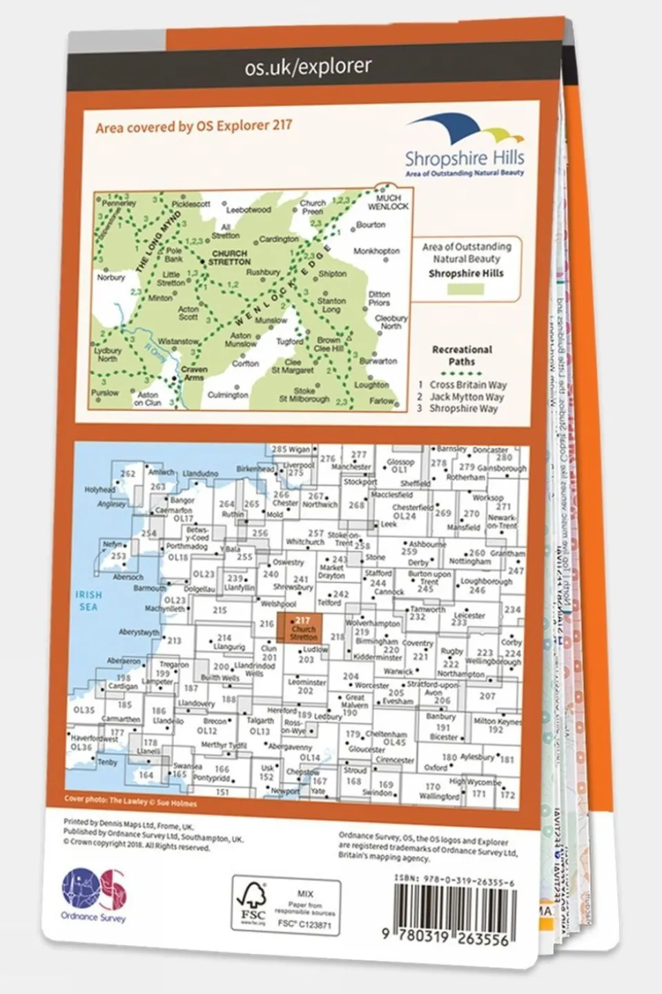 Explorer Map 217 The Long Mynd and Wenlock Edge