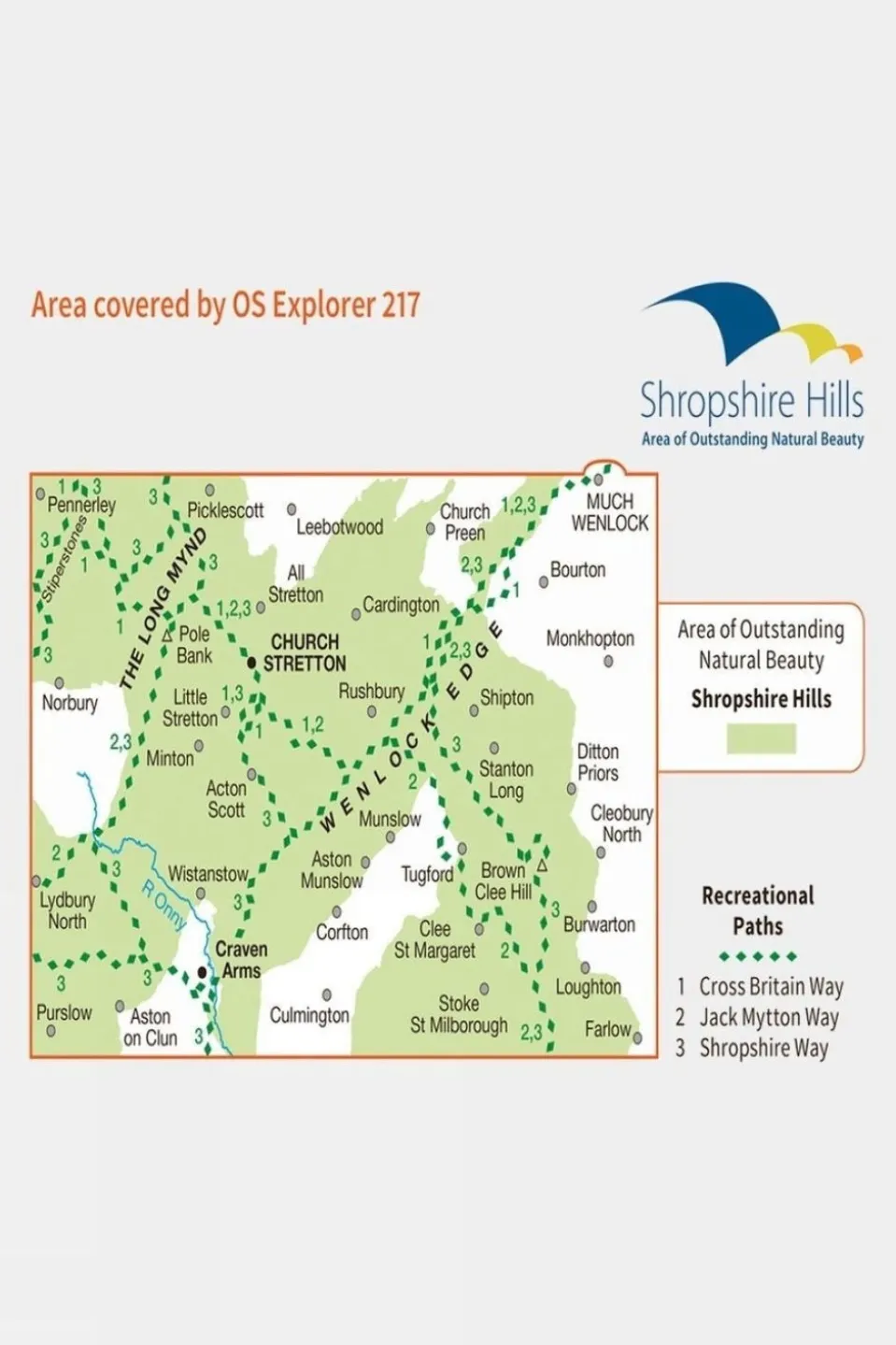 Explorer Map 217 The Long Mynd and Wenlock Edge
