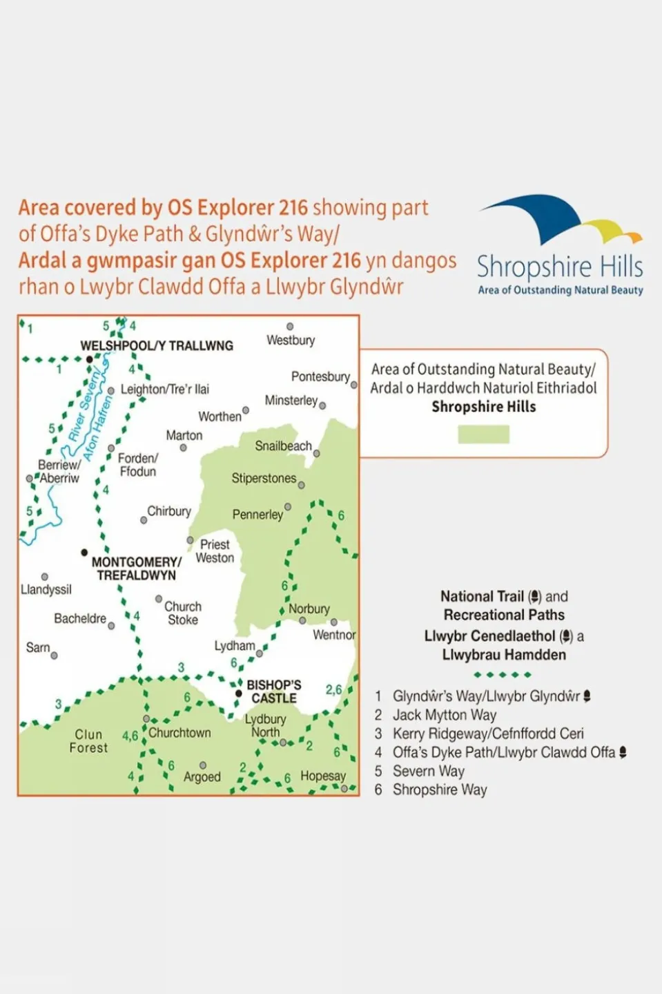Explorer Map 216 Welshpool and Montgomery