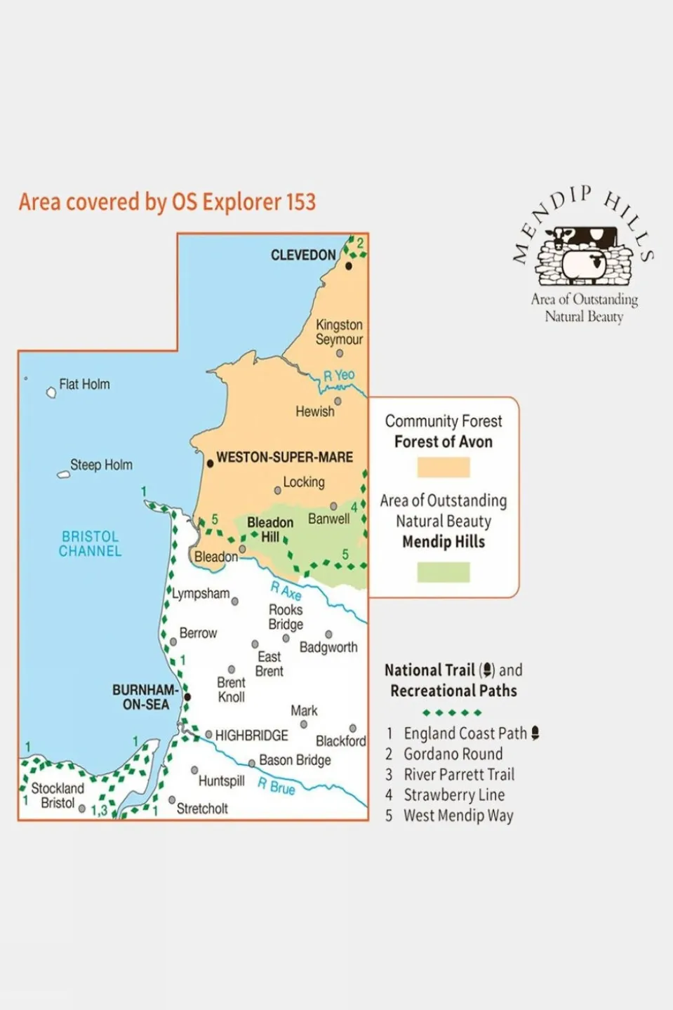Explorer Map 153 Weston-super-Mare and Bleadon Hill