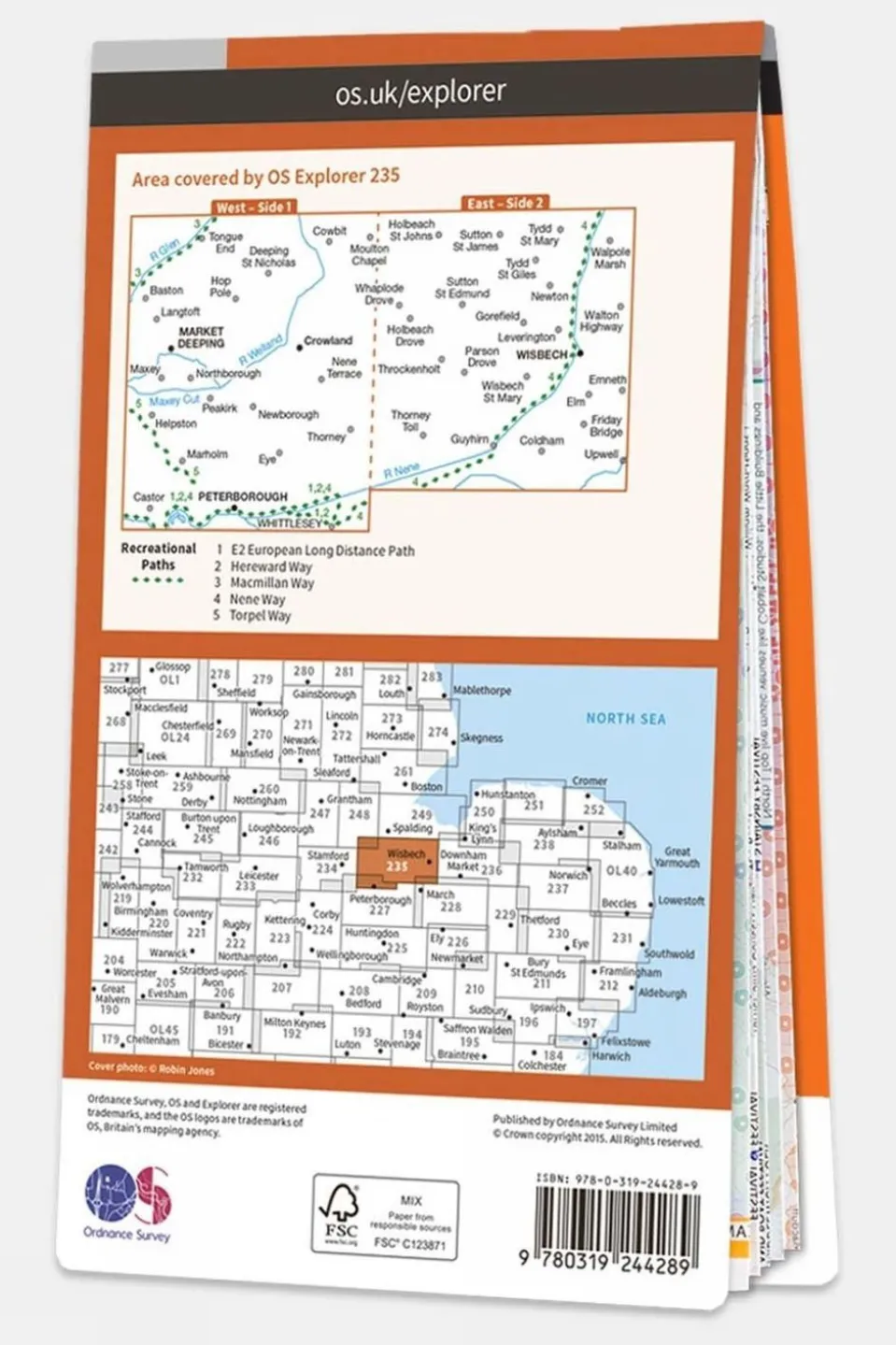 Explorer Map 235 Wisbech and Peterborough North