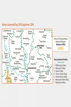 Explorer Map 204 Worcester and Droitwich Spa