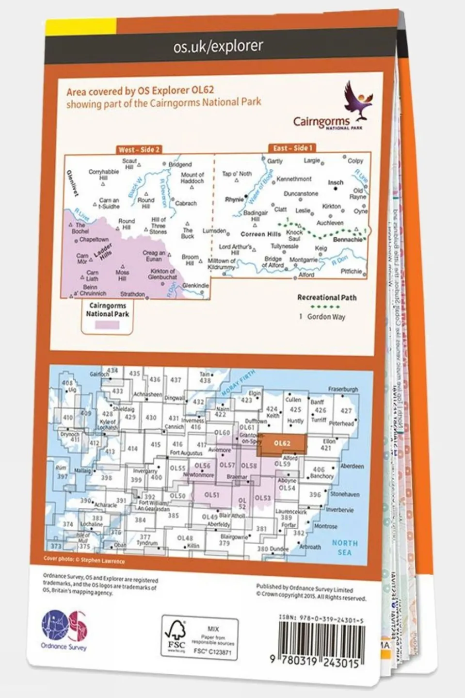 Explorer Map OL62 Coreen Hills and Glenlivet