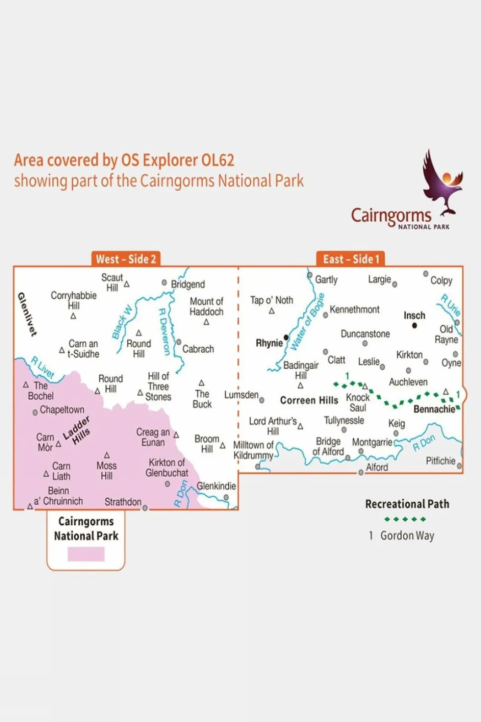 Explorer Map OL62 Coreen Hills and Glenlivet