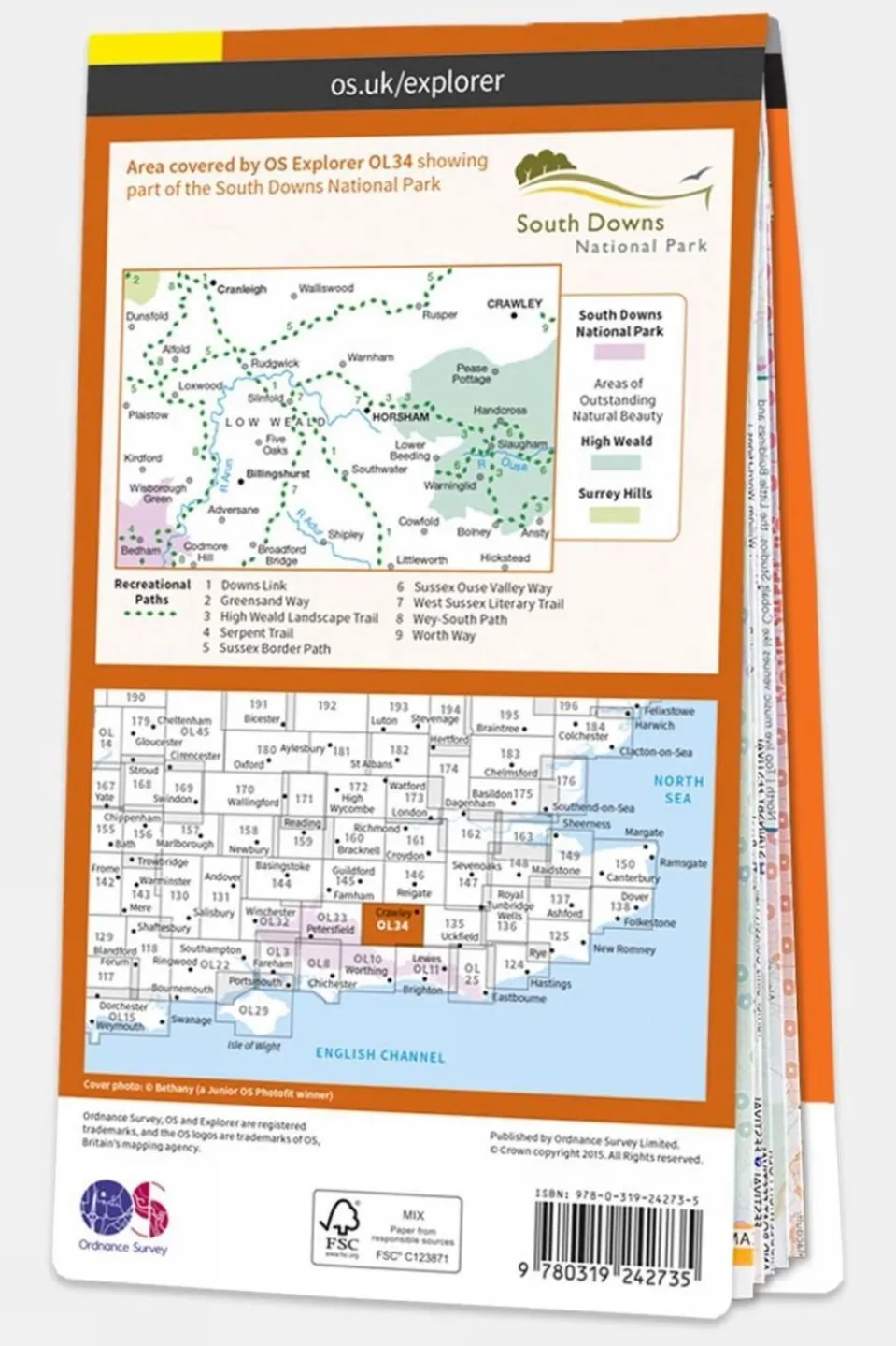 Explorer Map OL34 Crawley and Horsham