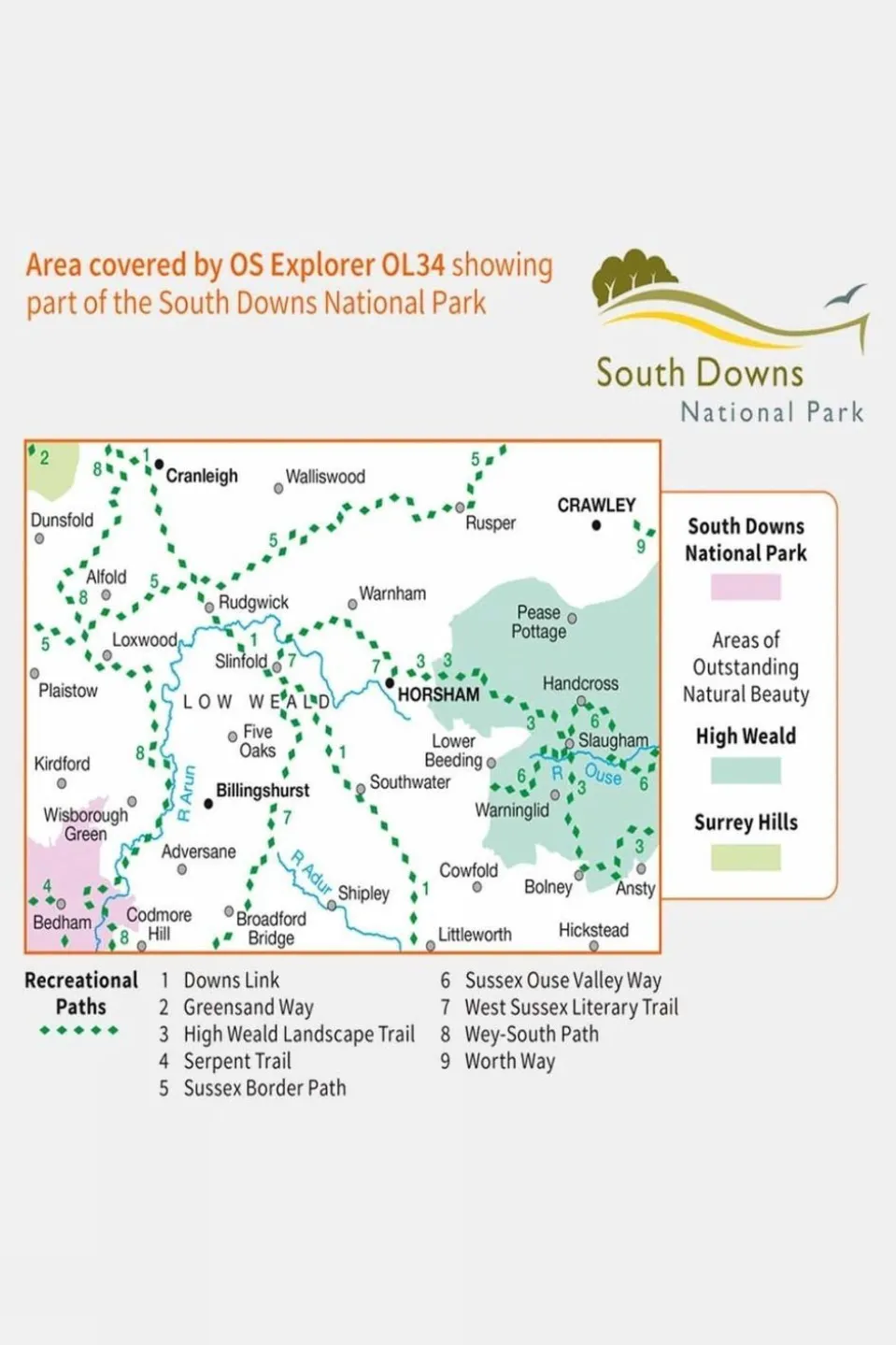 Explorer Map OL34 Crawley and Horsham