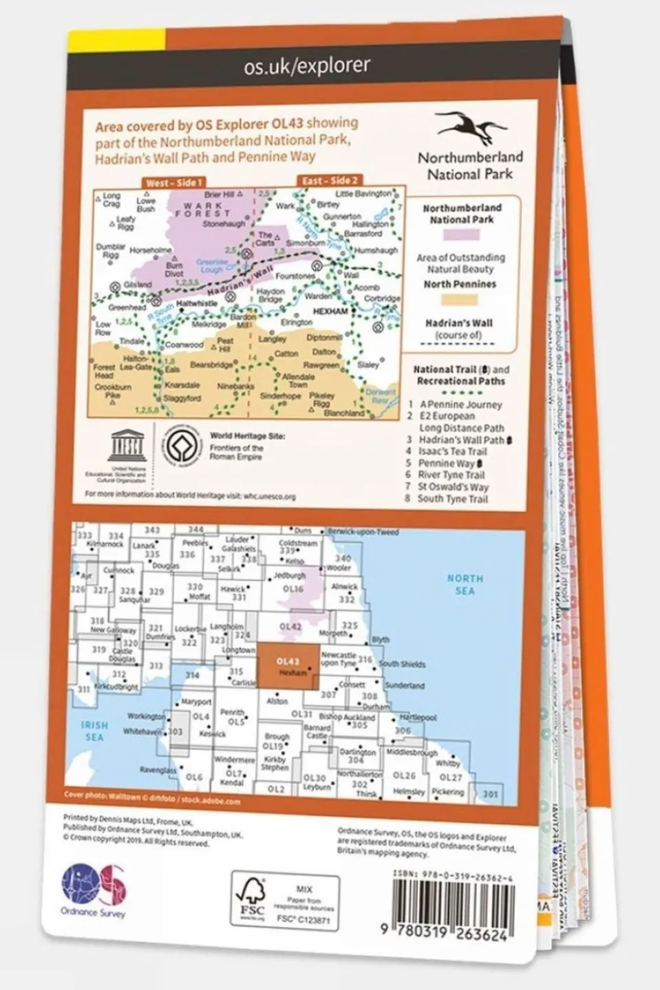 Explorer Map OL43 Hadrian's Wall