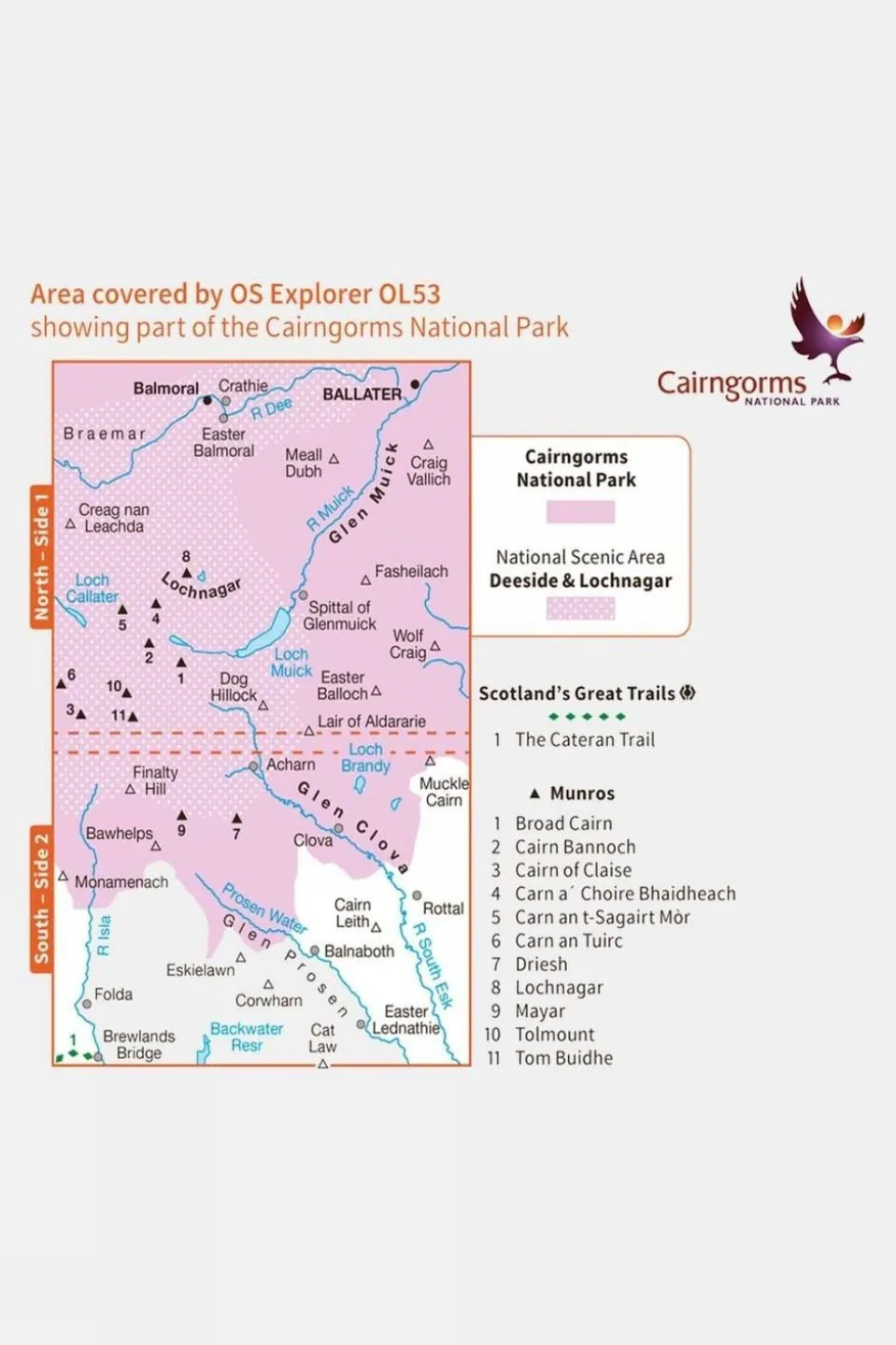 Explorer Map OL53 Lochnagar, Glen Muick and Glen Clova