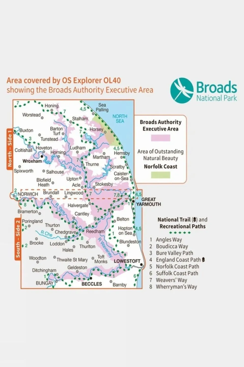 Explorer Map OL40 The Broads