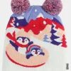 Kids Penguin Double Pom Beanie