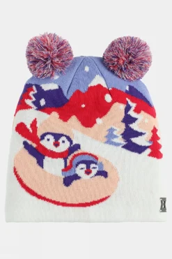 Kids Penguin Double Pom Beanie