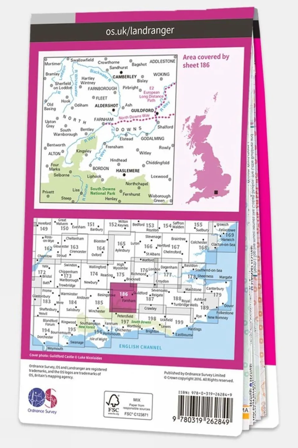 Landranger Map 186 Aldershot and Guildford