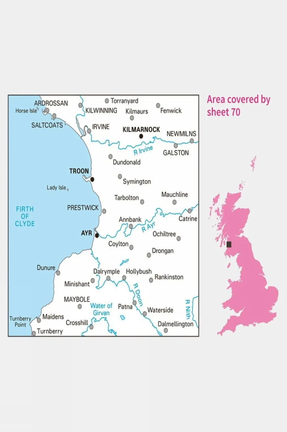 Landranger Map 70 Ayr, Kilmarnock and Troon