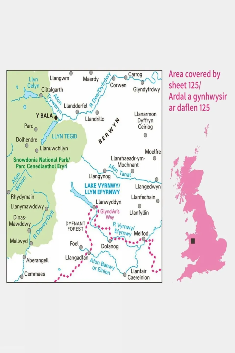 Landranger Map 125 Bala and Lake Vyrnwy