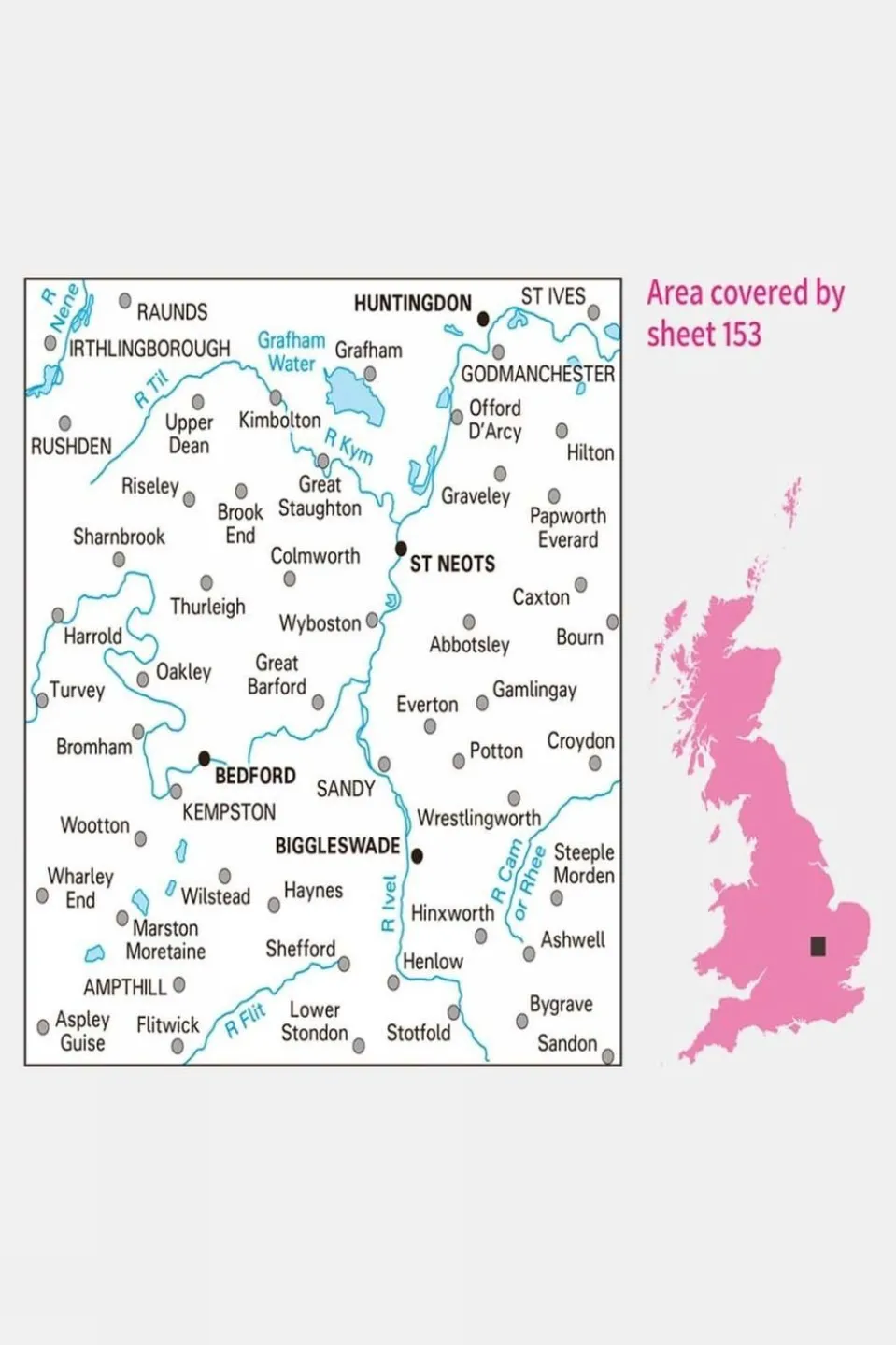 Landranger Map 153 Bedford and Huntingdon
