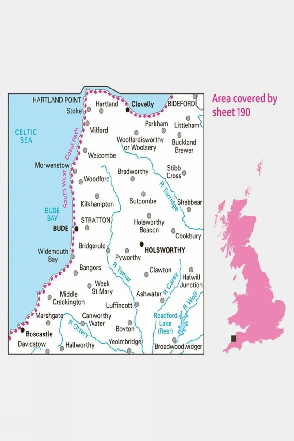 Landranger Map 190 Bude and Clovelly
