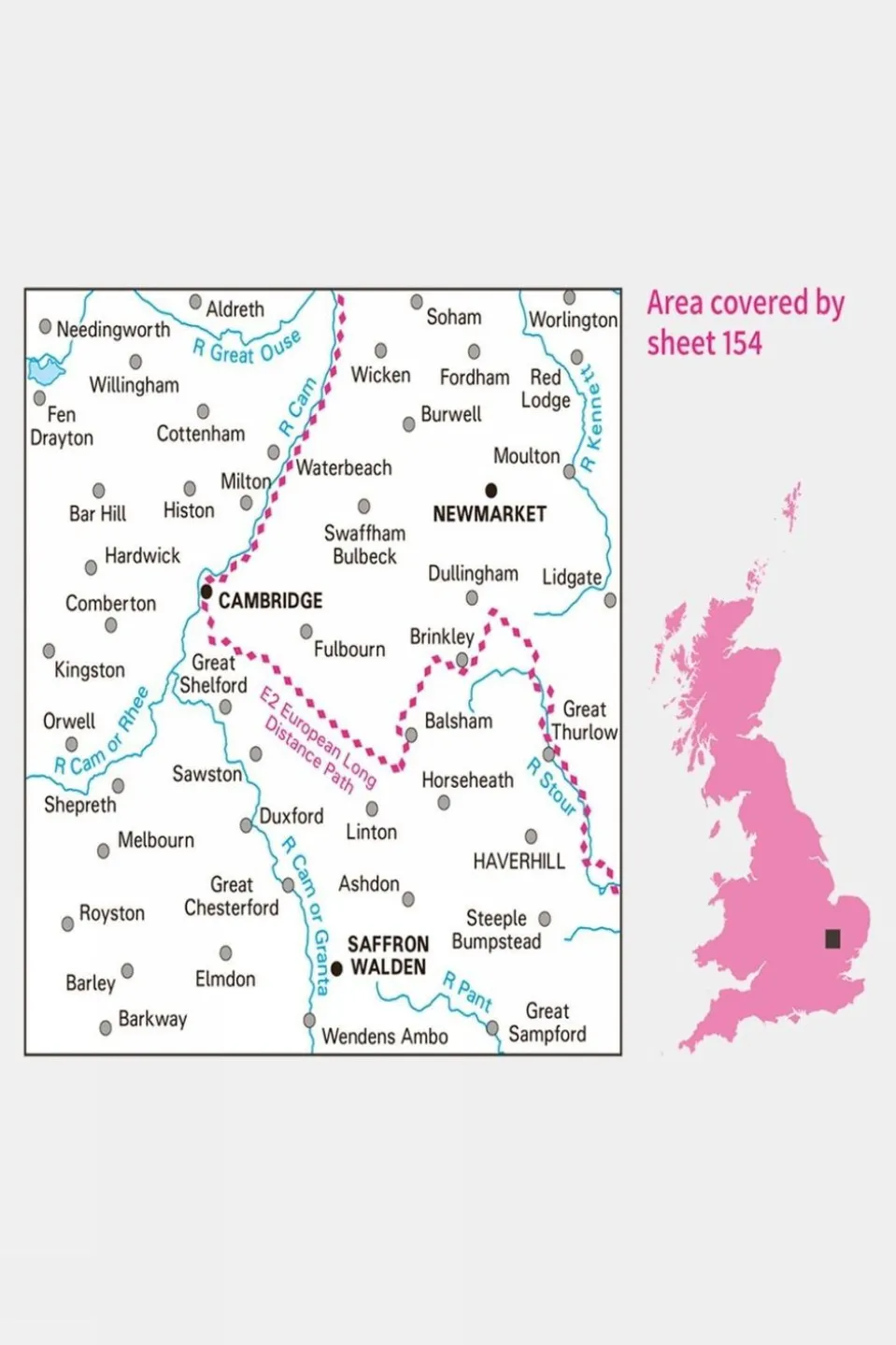 Landranger Map 154 Cambridge and Newmarket