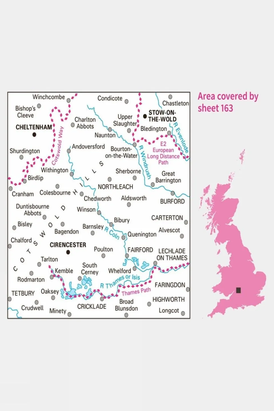 Landranger Map 163 Cheltenham and Cirencester