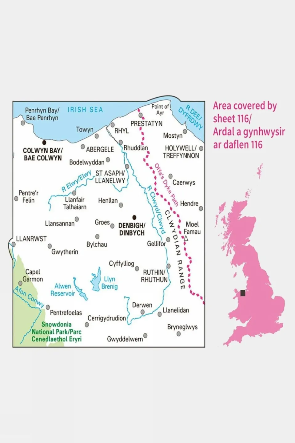 Landranger Map 116 Denbigh and Colwyn Bay