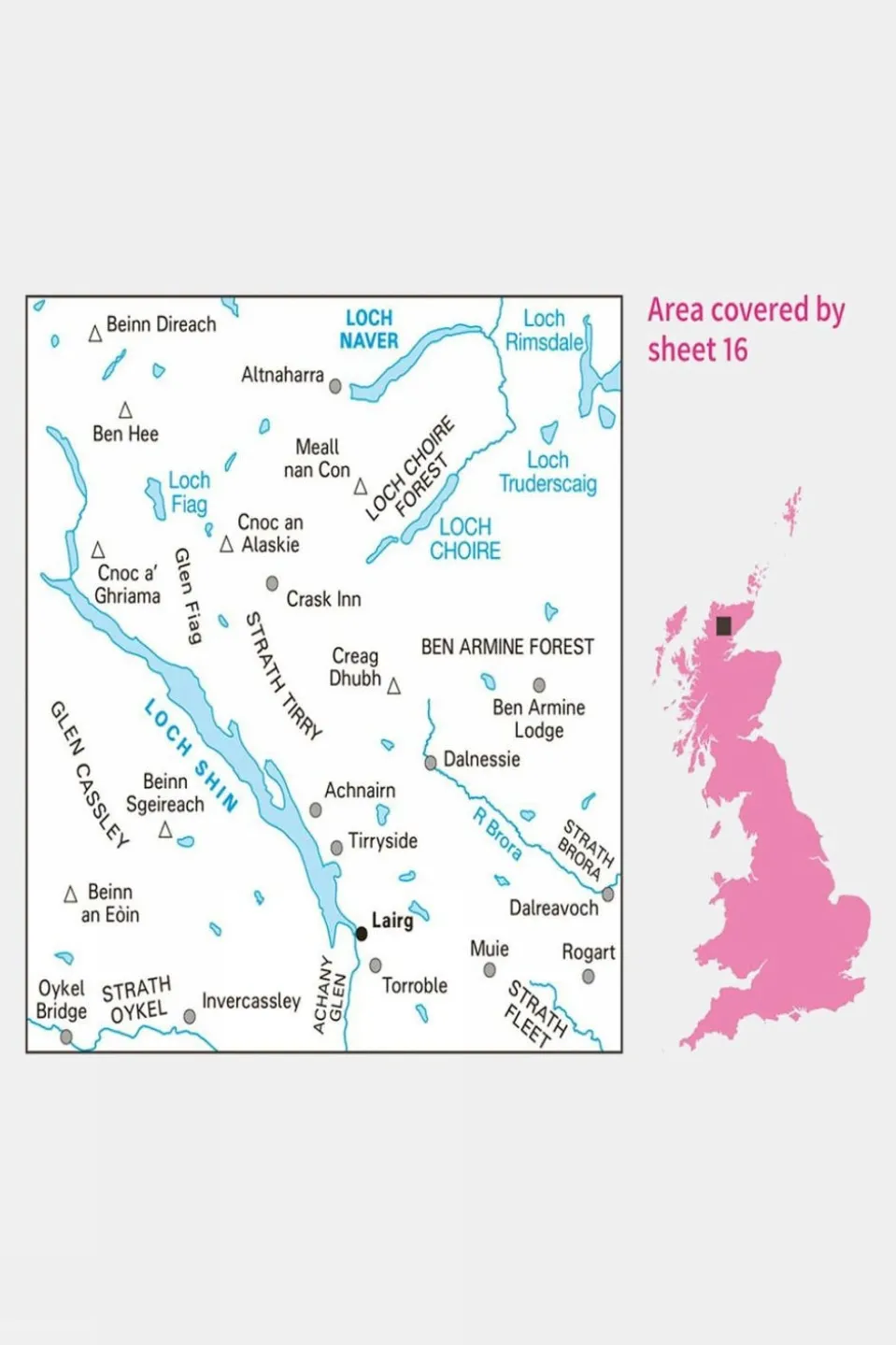 Landranger Map 16 Lairg and Loch Shin