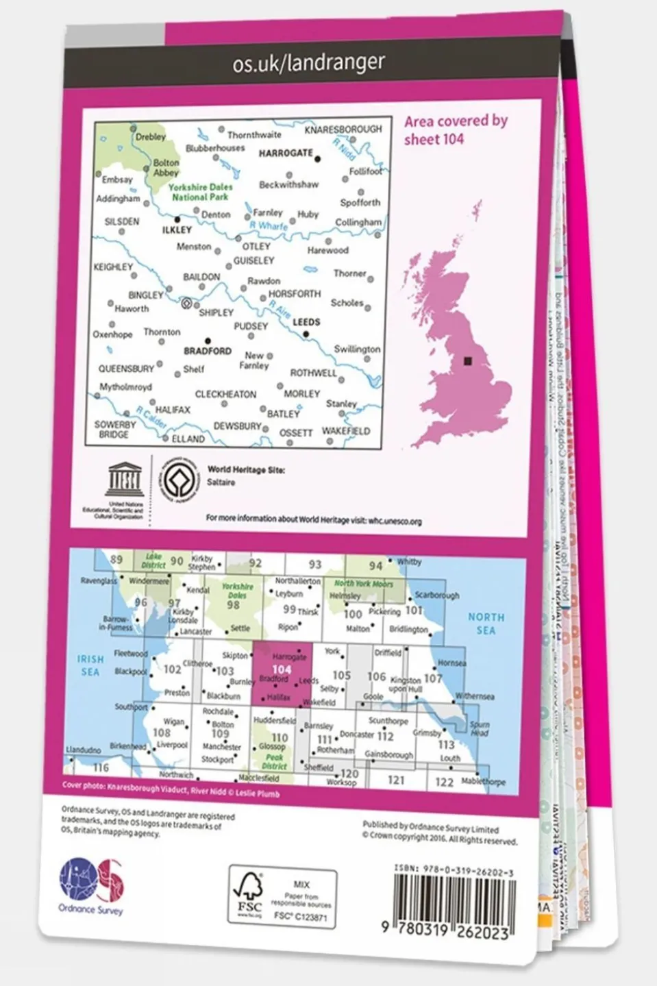 Landranger Map 104 Leeds and Bradford