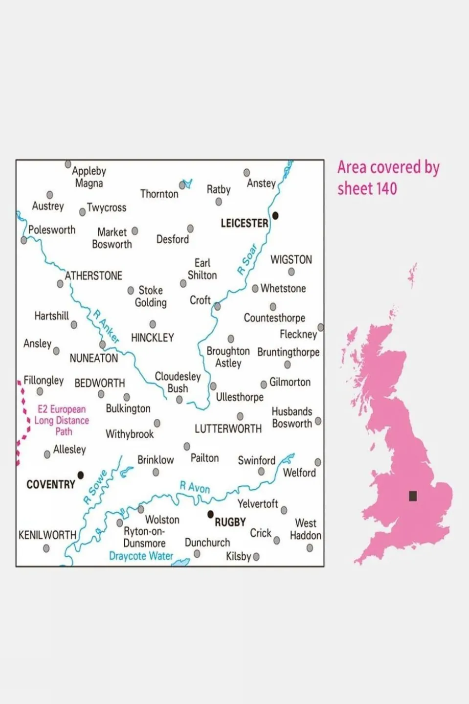 Landranger Map 140 Leicester, Coventry and Rugby